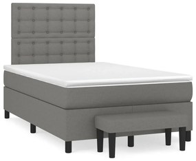 ΚΡΕΒΑΤΙ BOXSPRING ΜΕ ΣΤΡΩΜΑ ΣΚΟΥΡΟ ΓΚΡΙ 120X200 ΕΚ. ΥΦΑΣΜΑΤΙΝΟ 3136902