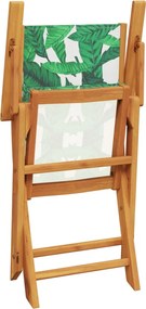 vidaXL Σετ Τραπεζαρίας Κήπου 5 τεμ. Σχέδιο Φύλλων Ύφασμα/Μασίφ Πεύκου