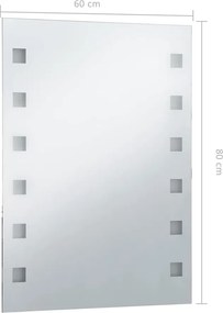 vidaXL Καθρέφτης Μπάνιου Τοίχου με LED 60 x 80 εκ.