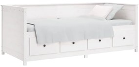 vidaXL Κρεβάτι ημέρας χωρίς στρώμα Λευκό 100x200 cm Στερεό ξύλο πεύκο