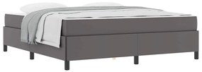 vidaXL Σκελετός κρεβατιού με στρώμα Γκρι 180 x 200 cm Τεχνητό δέρμα