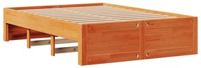 Κρεβάτι Βιβλιοθήκη Χωρίς Στρώμα 150x200 εκ Μασίφ Ξύλο Πεύκου 3308959