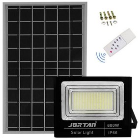 Led Αδιάβροχος Ηλιακός Προβολέας 600W 48000LM με Πάνελ και Τηλεχειριστήριο Jortan JT-BJ600W