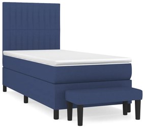 vidaXL Κρεβάτι Boxspring με Στρώμα Μπλε 80x200 εκ. Υφασμάτινο