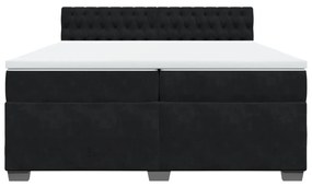 vidaXL Κρεβάτι Boxspring με Στρώμα Μαύρο 200x200 εκ. Βελούδινο