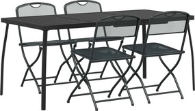 vidaXL Σετ Εξωτερικών Επίπλων 5 pcs Ανθρακί Σίδηρος και Χάλυβας