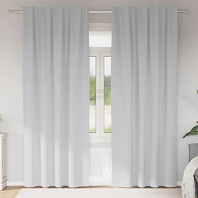 vidaXL Κουρτίνες με κουρτίνες 2 pcs Ανοιχτό Γκρι Πολυεστέρας
