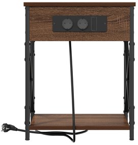 vidaXL Κομοδίνο Καφέ δρυς 41 x 31 x 51 εκ. Επεξεργασμένο ξύλο