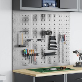 vidaXL Πίνακες Κρεμαστών 2 Πακέτο με 8 Αξεσουάρ, Γκρι, 50x80 εκ Ατσάλι