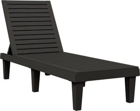 vidaXL Ξαπλώστρα Μαύρη 155 x 58 x 83 εκ. από Πολυπροπυλένιο