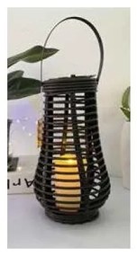 Ηλιακό Φανάρι Ρατάν Πλαστικό Μαύρο Fire Effect 47-00007 ΦOS_ME-47-00007-Μαύρο 47-00007