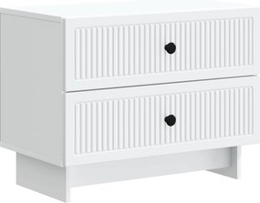 vidaXL Κομοδίνο Λευκό 62 x 34,5 x 47,5 εκ Επεξεργασμένο Ξύλο