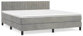 ΚΡΕΒΑΤΙ BOXSPRING ΜΕ ΣΤΡΩΜΑ ΑΝΟΙΧΤΟ ΓΚΡΙ 180X200 ΕΚ. ΒΕΛΟΥΔΙΝΟ 3141437