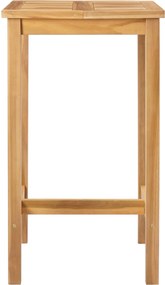 vidaXL Τραπέζι μπαρ Φυσικό 60 x 60 x 105 cm Στερεό Τίκ