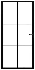 vidaXL Πόρτα Εσωτερική Μαύρη 102,5x201,5 εκ. από Γυαλί ESG / Αλουμίνιο
