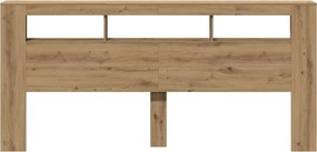 vidaXL LED κεφαλάρι Artisan Oak 220x18,5x103,5 cm Κατασκευασμένο ξύλο