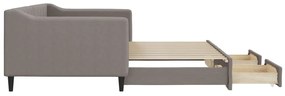 vidaXL Καναπές Κρεβάτι Συρόμενος Taupe 90x200 εκ. Ύφασμα &amp; Συρτάρια