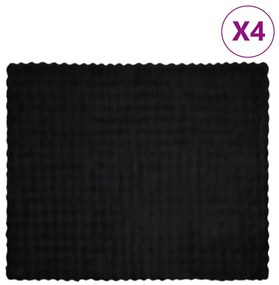 vidaXL Ψεύτικη κουβέρτα από κουνέλι 4 pcs Μαύρο 220 x 240 cm