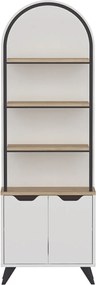 Βιβλιοθήκη Λευκό / Καρυδί IPOCRI 60x25x180