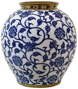 Βάζο 0050-225-011 18x21cm Multi-Blue Κεραμικό