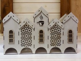 Σετ των 2 Intra απο ξύλο plywood 3mm-4mm πάχος – Φακελάκι τσαγιού με 5 διαμερίσματα 15x15 cm INTRAVECTRY-MY553747