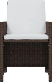 vidaXL Σετ Τραπεζαρίας Κήπου 21 τεμ.Καφέ Συνθ. Ρατάν με Μαξιλάρια