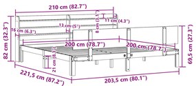 ΠΛΑΙΣΙΟ ΚΡΕΒΑΤΙΟΥ ΜΕ ΚΕΦΑΛΑΡΙ ΛΕΥΚΟ 200X200 ΕΚ. ΑΠΟ ΜΑΣΙΦ ΠΕΥΚΟ 3306836