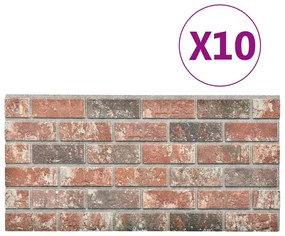vidaXL Πάνελ Τοίχου 3D 10 τεμ. Σχέδιο Τούβλα Σκούρο Καφέ/Γκρι EPS