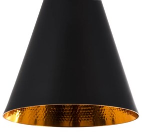 GloboStar® SHANGHAI BLACK 01025-C Μοντέρνο Κρεμαστό Φωτιστικό Οροφής Μονόφωτο 1 x E27 Μαύρο Μεταλλικό Καμπάνα Φ19 x Υ38cm