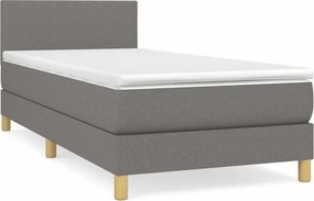 vidaXL Κρεβάτι Boxspring με Στρώμα Σκούρο Γκρι 80x200 εκ. Υφασμάτινο