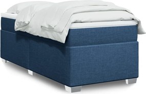 vidaXL Κρεβάτι Boxspring με Στρώμα Μπλε 80x200 εκ. Υφασμάτινο