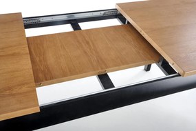 WINDSOR extension table, color: dark oak/black DIOMMI V-PL-WINDSOR-ST-C.DĄB/CZARNY