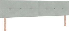 vidaXL LED κεφαλάρι Ανοιχτό γκρι 200 cm Πολυεστέρας