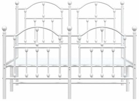 vidaXL Πλαίσιο Κρεβατιού με Κεφαλάρι&amp;Ποδαρικό Λευκό 120x200εκ. Μέταλλο