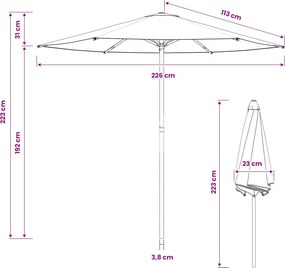 vidaXL Ομπρέλα Κήπου Ορθογώνιος 2,3 x 2,3 m Πολυεστέρας Taupe