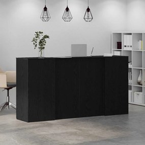 vidaXL Γραφείο υποδοχής Μαύρο Δρυς 200x50x103,5 εκ. Επεξεργασμένο Ξύλο