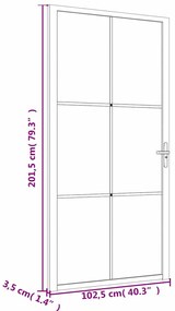 vidaXL Εσωτερική Πόρτα 102,5x201,5 εκ. Λευκή ESG Γυαλί και Αλουμίνιο