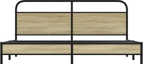 vidaXL Σκελετός Κρεβ. Χωρίς Στρώμα Sonoma Δρυς 180x200 εκ. Μεταλλικό