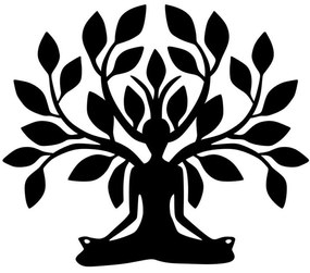 Διακοσμητικό Τοίχου Yoga 899SKL2534 70x60cm Black Wallity Μέταλλο