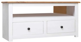 vidaXL Έπιπλο TV Λευκό 93 x 49 x 49 εκ. Μασίφ Ξύλο Πεύκου Σειρά Panama