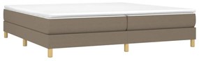 Κρεβάτι Boxspring με Στρώμα Taupe 200x200 εκ. Υφασμάτινο - Μπεζ-Γκρι