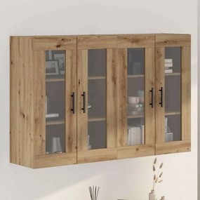 vidaXL Ντουλάπια Τοίχου 2 pcs Βελανιδιά Τέχνη και Μαύρο