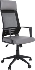 BF2500 Πολυθρόνα Γραφείου Διευθυντή Mesh Μαύρο - Pu Γκρι   1τμχ