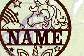 Σετ των 2 Intra απο ξύλο plywood 3mm-4mm πάχος περικοπής Name Unicorn Δίασταση 30x20 cm INTRAFABR-67409721