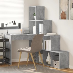 vidaXL Γωνιακό γραφείο Γκρι σκυροδέματος 101.5 x 149.5 x 149.5 εκ.