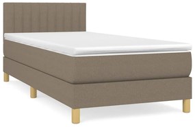 vidaXL Κρεβάτι Boxspring με Στρώμα Taupe 90x190 εκ.Υφασμάτινο