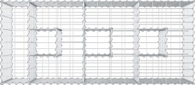 vidaXL Ανασηκωμένο κρεβάτι gabion Ασημί