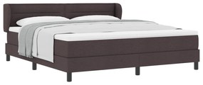 vidaXL Κρεβάτι Box Spring με Στρώμα Σκούρο Καφέ 180x200 εκ. Ύφασμα