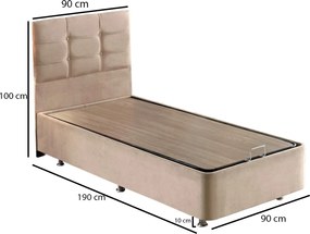 Single Bed Base &amp; Headboard Polo - Light Brown (90 x 190) Light Brown