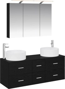 vidaXL Σετ Επίπλων Μπάνιου 4 pcs Μαύρη Δρυς